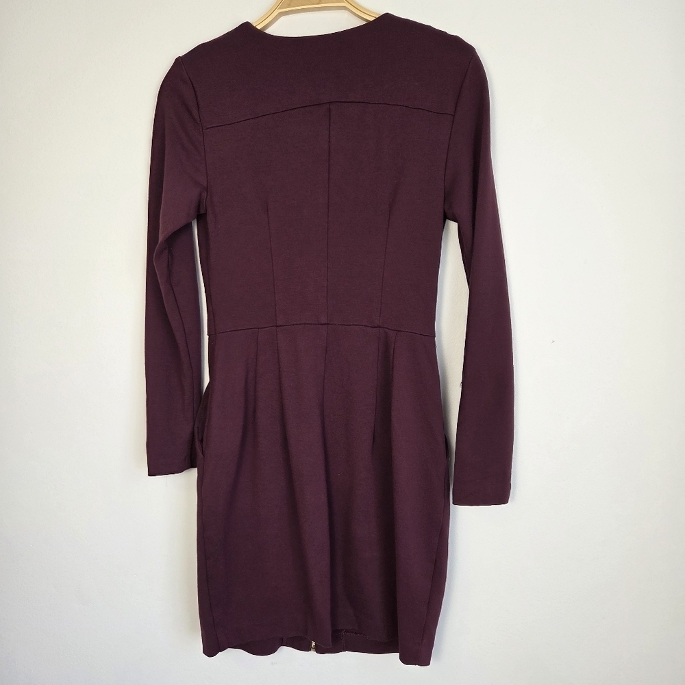 Dynamite Purple Sheath Dress Long Sleeve V-Neck - Picture 10 of 12